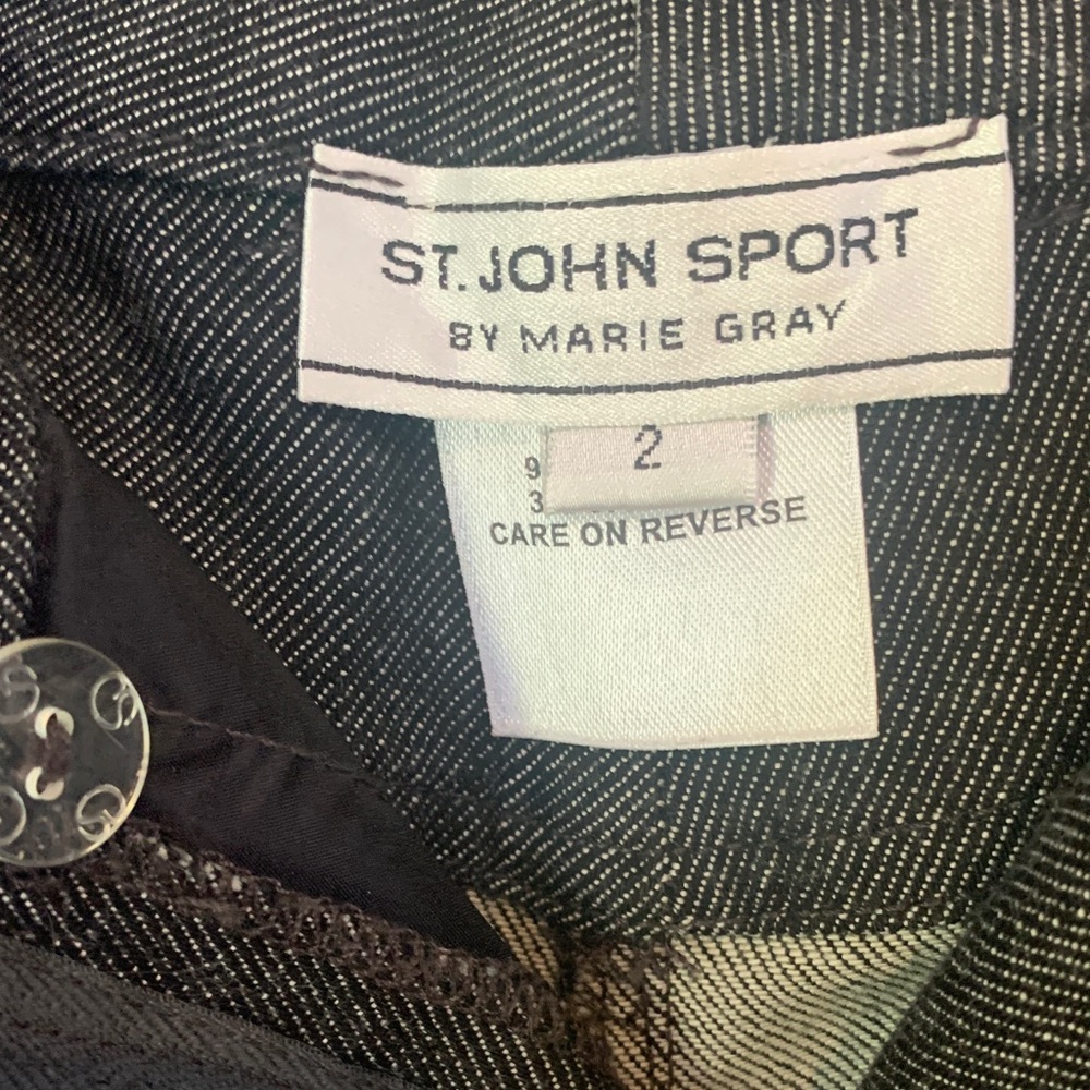 St. John Sport by Marie Gray Black Straight Leg Jeans - Picture 2 of 11